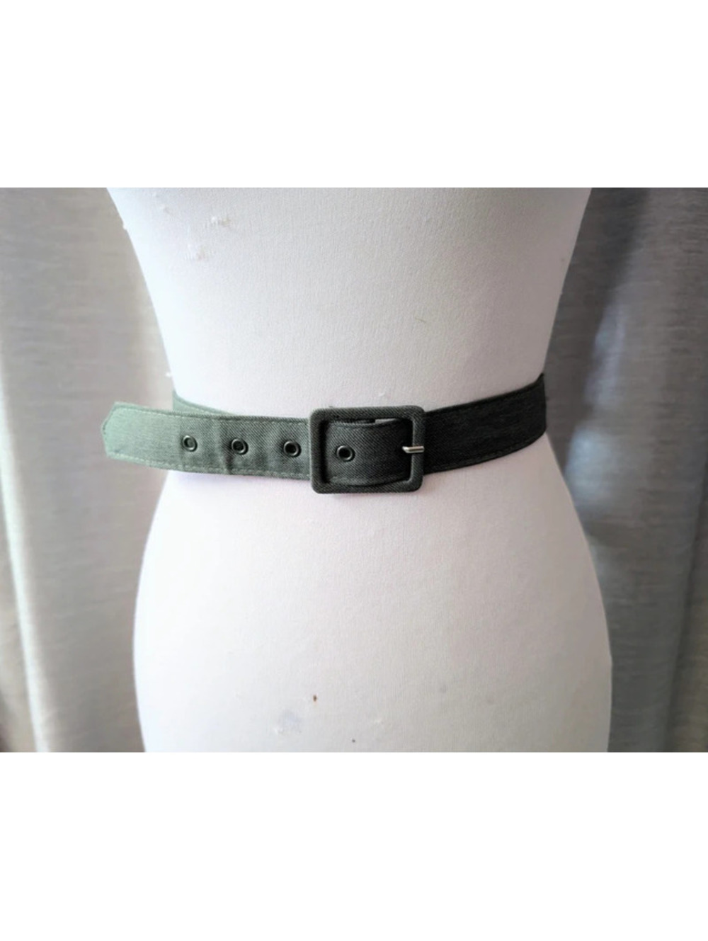 Vintage 80s Olive Denim Belt 31-35"